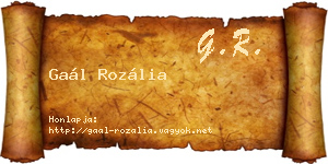 Gaál Rozália névjegykártya